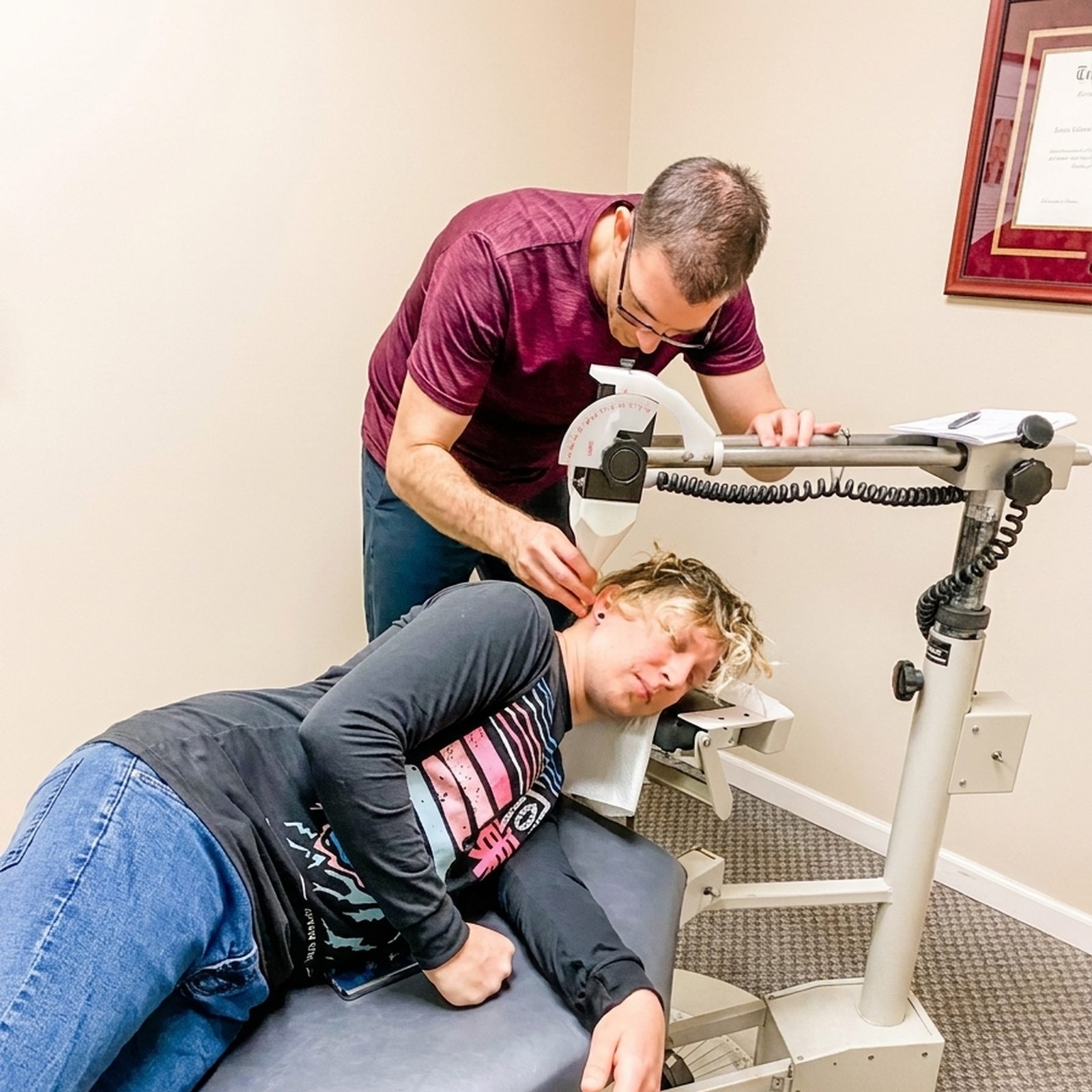 Gentle pediatric chiropractic adjustment at Adopt Chiropractic